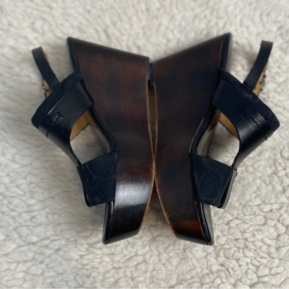 Coach Campbell Wedge Platform Logo Sandal Sz 6 Casual Simmer Classic Comfort - Picture 10 of 15